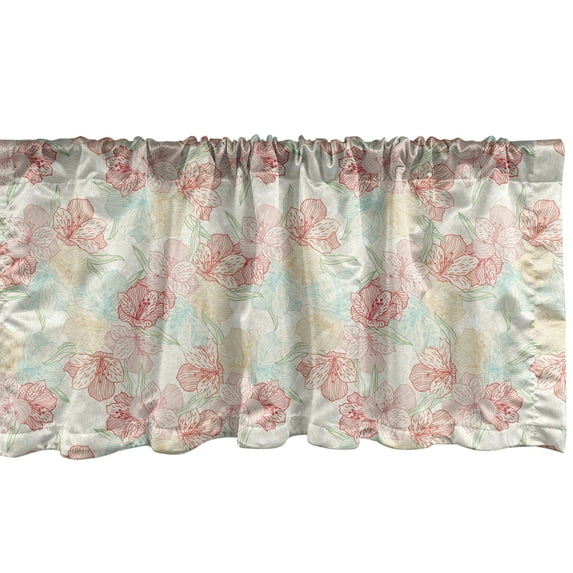 Ambesonne Floral Window Valance, Orchid in Soft Colors, 54" X 12", Multicolor