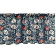 thumbnail image 1 of Ambesonne Floral Window Valance, Oriental Blossom Motifs Art, 42" x 18", Night Blue and Multicolor, 1 of 3