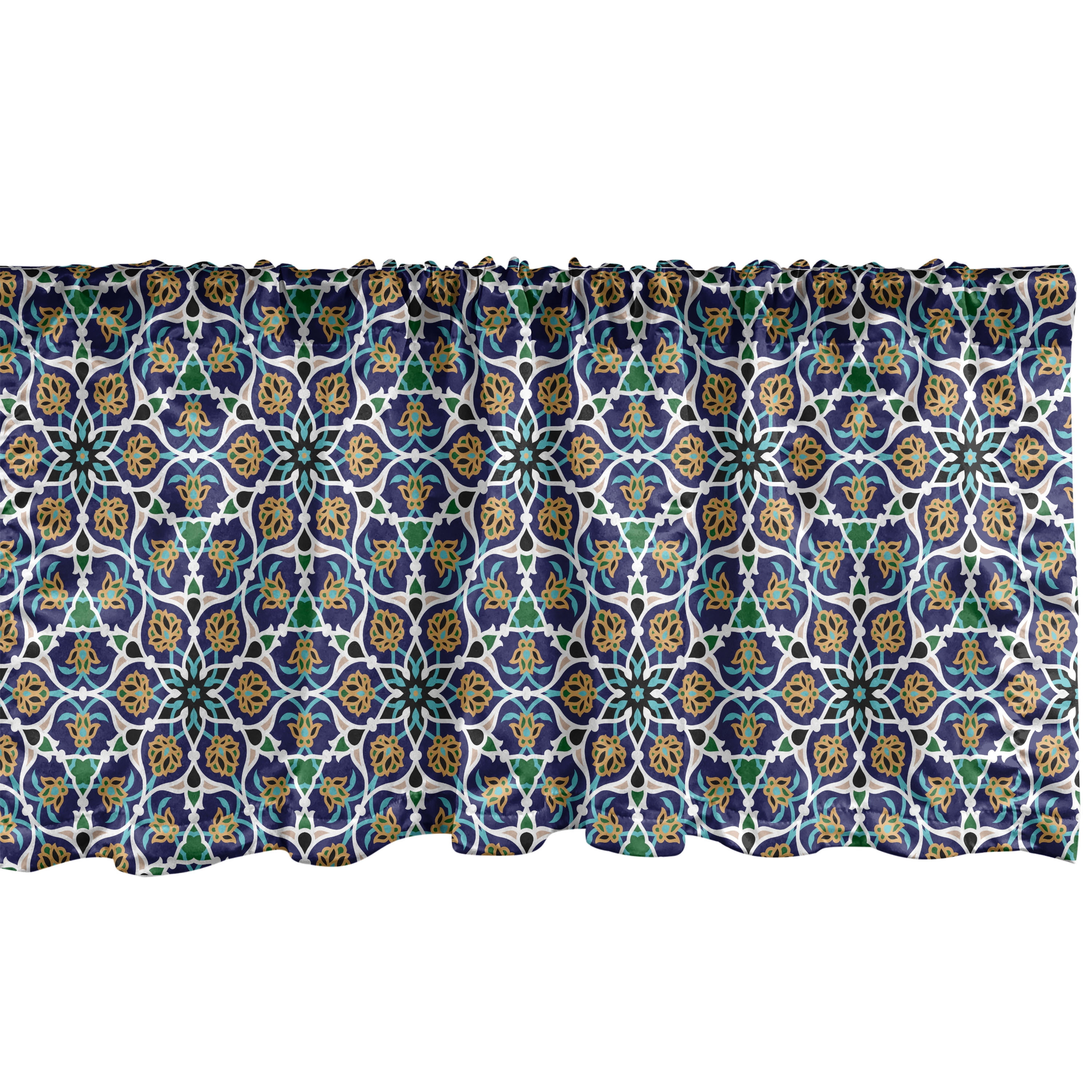 Multicolor Floral Satin Rod Pocket Window Valance