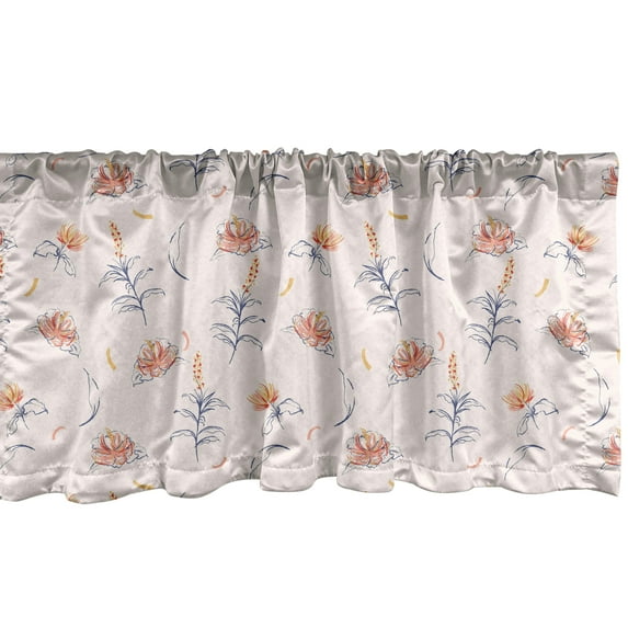 Ambesonne Floral Window Valance, Pastel Blossom Rose Flowers, 54" X 12", Pale Pink Multicolor