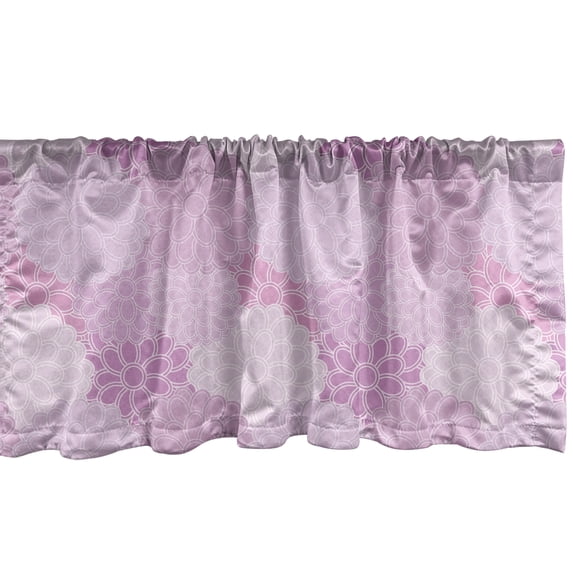 Ambesonne Floral Window Valance, Pastel Blossoming Spring Art, 54" X 12", Pale Pink Pale Mauve