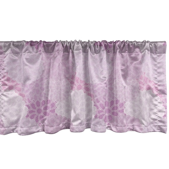 Ambesonne Floral Window Valance, Pastel Blossoming Spring Art, 54" X 18", Pale Pink Pale Mauve