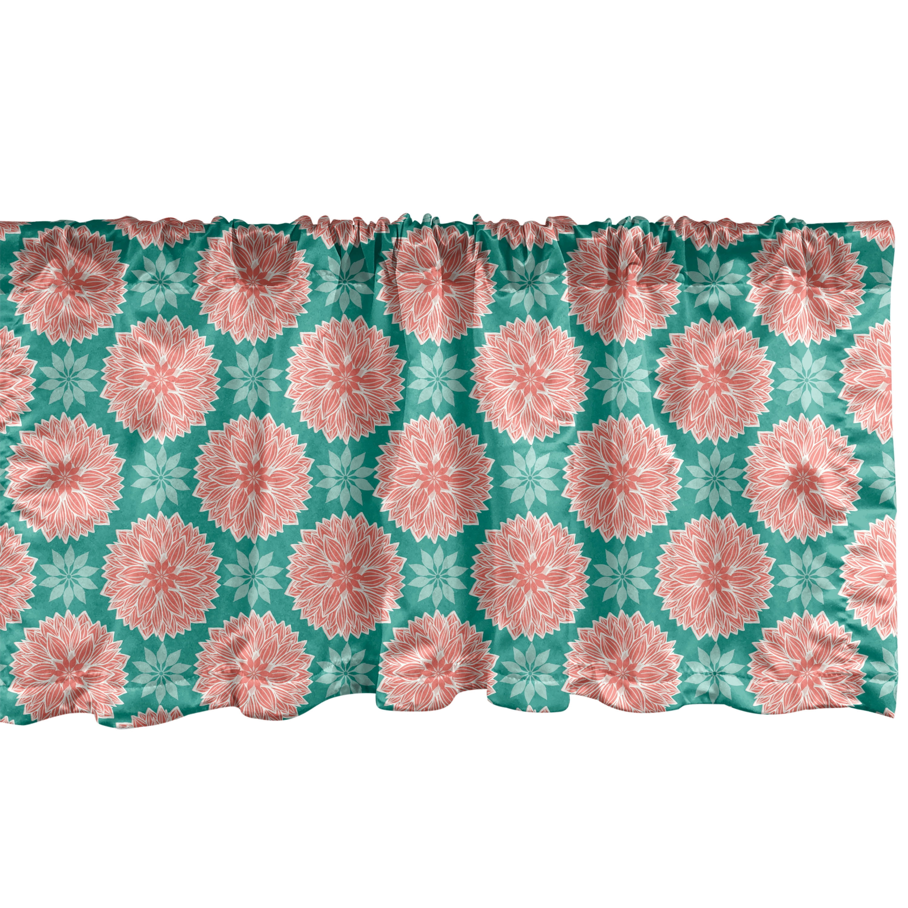 Multi Patterned Valance Ambesonne Floral Window Valance, Pastel Lotus Flowers Motif, 42