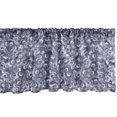 thumbnail image 1 of Ambesonne Floral Window Valance, Retro Vibe Butterflies Curls, 42" x 12", Ceil Blue and Dark Purple, 1 of 2
