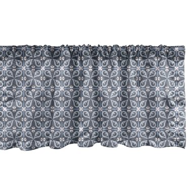 Ambesonne Floral Window Valance, Rhythmic Leaves Butterflies, 54" X 12", Purpleblue Purpleblue
