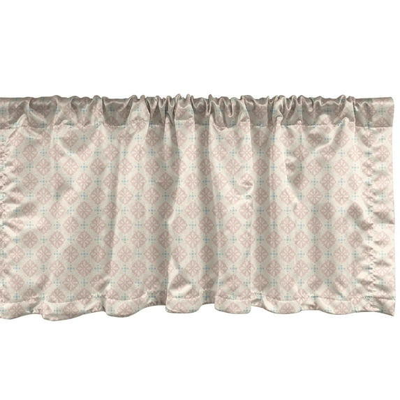 Ambesonne Floral Window Valance, Shabby Flower Motifs, 42" x 12", Pale Blue Peach Coral