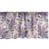 Ambesonne Floral Window Valance, Spring Atmosphere Bees Print, 42" x 12", Pale Peach Lilac Green