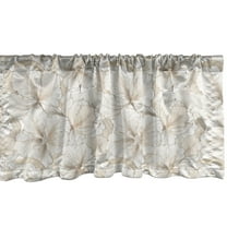 Ambesonne Floral Window Valance, Spring Flower Pattern Print, 42" x 12", Tan Dark Tan Eggshell
