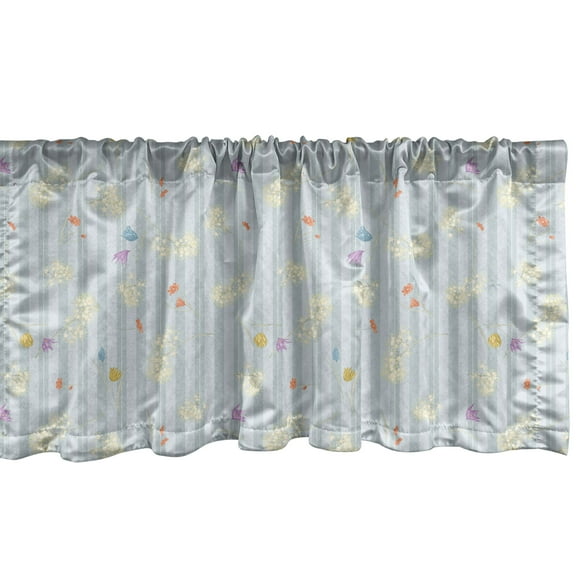 Ambesonne Floral Window Valance, Spring Flowers Dandelion, 54" X 18", Multicolor
