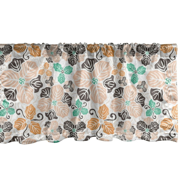 Ambesonne Floral Window Valance, Spring Garden Cartoon Petals, 54" X 18", Multicolor