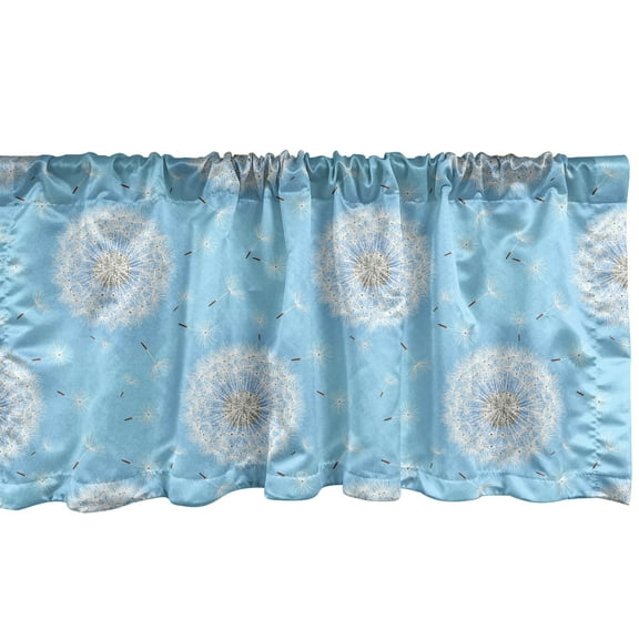 Ambesonne Floral Window Valance, Spring Romantic Design, 54" X 18", Sky Blue White