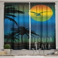 thumbnail image 1 of Ambesonne Florida Kitchen Curtains, Dreamlike Sunset Shore, 55"x39", Multicolor, 1 of 3