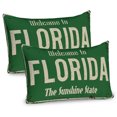 thumbnail image 1 of Ambesonne Florida Pillow Sham 2 Pack, Old Rusty Road Sign, 30"x20", Fern Green and Beige, 1 of 3