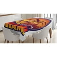 thumbnail image 1 of Ambesonne Florida Tablecloth Rectangular Table Cover, Welcome Miami Graphic, 60"x90", Burnt Orange Indigo, 1 of 3