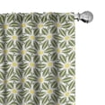 thumbnail image 1 of Ambesonne Flower Window Curtains, Blossoming Petals Pattern, Each 28" W x 84" L, Olive Green Yellow White, 1 of 5