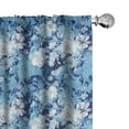 thumbnail image 1 of Ambesonne Flower Window Curtains, Blue Color Palette Roses, Each 28" W x 63" L, Sky Blue Blue, 1 of 4