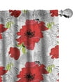 thumbnail image 1 of Ambesonne Flower 4-Panel Curtains, Bouquet of Spring Blooms, 56"x63", Green Vermilion Black, 1 of 4