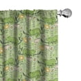 thumbnail image 1 of Ambesonne Flower Window Curtains, Chameleons on Branches, Each 28" W x 63" L, Mustard Cream Green, 1 of 4