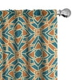 thumbnail image 1 of Ambesonne Flower Window Curtains, Conceptual Plants, Each 28" W x 95" L, Petrol Blue Orange, 1 of 5