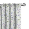 thumbnail image 1 of Ambesonne Flower 4-Panel Curtains, Delicate Pastel Floral Motif, 56"x63", Lavender Green, 1 of 4