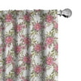 thumbnail image 1 of Ambesonne Flower Window Curtains, Dog Rose Garden Floral, Each 28" W x 84" L, Lime Green Pale Pink, 1 of 5