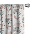 thumbnail image 1 of Ambesonne Flower Window Curtains, Doodle Modern Peony, Each 28" W x 95" L, Charcoal Grey Blush, 1 of 5