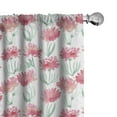 thumbnail image 1 of Ambesonne Flower Window Curtains, Fresh Blossoms Pastel, Each 28" W x 84" L, Pink and Mint Green, 1 of 4