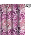 thumbnail image 1 of Ambesonne Flower Window Curtains, Rose Bloom Petals Divine, Each 28" W x 95" L, Rose Fuchsia Magenta, 1 of 4
