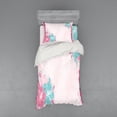 thumbnail image 1 of Ambesonne Flower Bedding Set 3 Pcs, Bouquet of Hibiscus Art, Twin, Turquoise Pale Pink, 1 of 2
