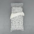 thumbnail image 1 of Ambesonne Flower Bedding Set 3 Pcs, Cat Kitten Cartoon, Twin, White, 1 of 2