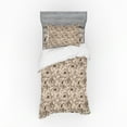 thumbnail image 1 of Ambesonne Flower Bedding Set 3 Pcs, Classic Retro Spring Blooms, Twin, Champagne Brown, 1 of 2