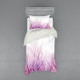 thumbnail image 1 of Ambesonne Flower Bedding Set 3 Pcs, Spring Time Fantasy, Twin, Pink Purple, 1 of 3