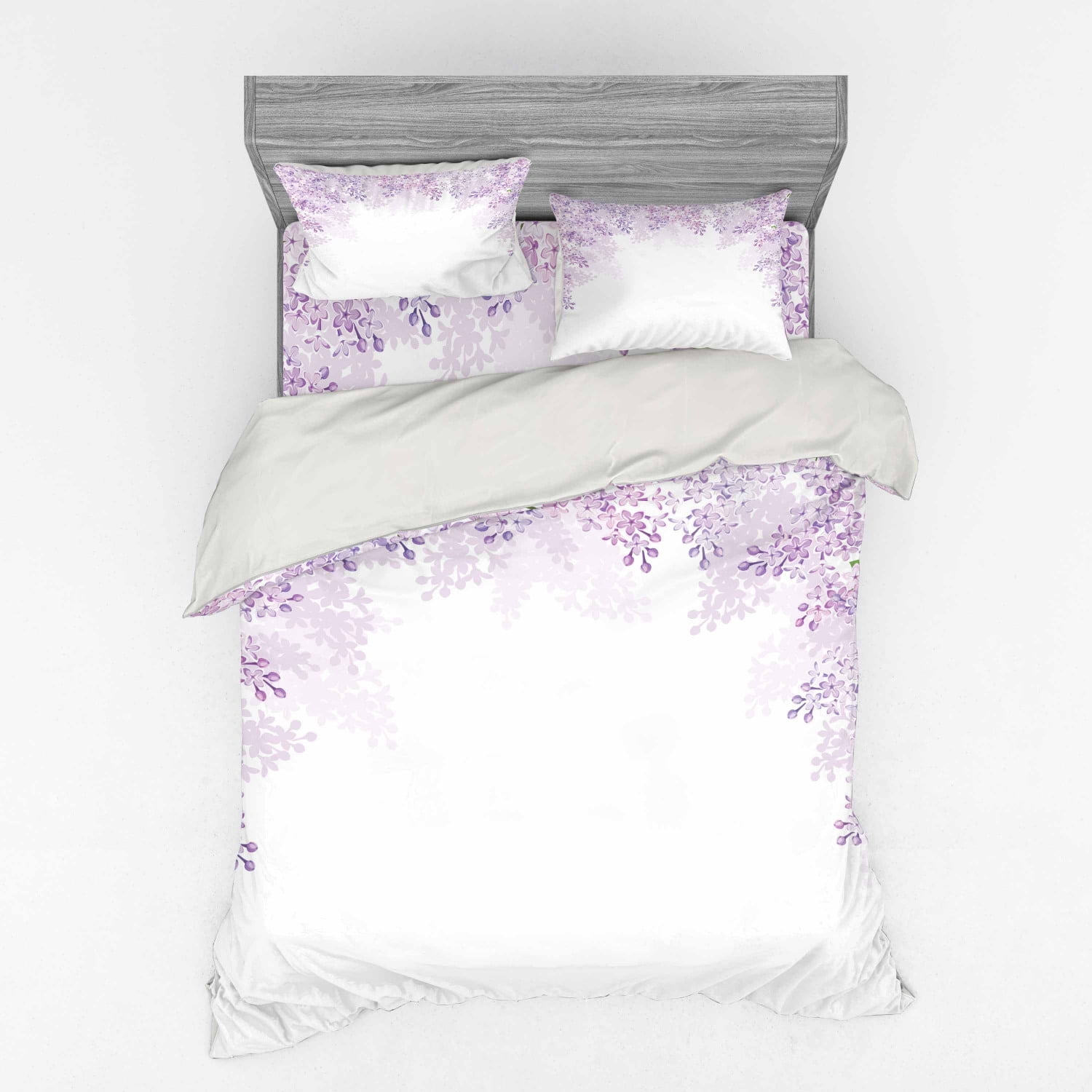 Queen Lilac Blossoms Floral Duvet Cover Set