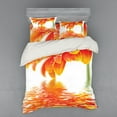 thumbnail image 1 of Ambesonne Flower Bedding Set 4 Pcs, Sun Flower Reflection, Queen, Orange, 1 of 3