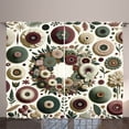 thumbnail image 1 of Ambesonne Flower Curtains 2 Panel Set, Contemporary Roundy Floral, 108" x 90", Eggshell Dried Rose Green, 1 of 2