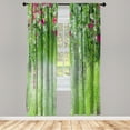 thumbnail image 1 of Ambesonne Flower Curtains, Abstract Blossoms Florets, Pair of 28"x84", Lime Green, 1 of 2