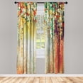 thumbnail image 1 of Ambesonne Flower Curtains, Abstract Blossoms Florets, Pair of 28"x95", Burnt Sienna, 1 of 2