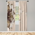thumbnail image 1 of Ambesonne Flower Curtains, Abstract Futuristic Artwork, Pair of 28"x63", Champagne Sepia, 1 of 2
