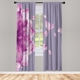 thumbnail image 1 of Ambesonne Flower Curtains, Abstract Futuristic Artwork, Pair of 28"x95", Dark Magenta, 1 of 2