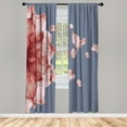 thumbnail image 1 of Ambesonne Flower Curtains, Abstract Futuristic Petals, Pair of 28"x63", Blue Grey, 1 of 2
