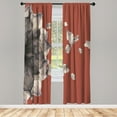thumbnail image 1 of Ambesonne Flower Curtains, Abstract Futuristic Petals, Pair of 28"x63", Dimgray Eggshell, 1 of 2