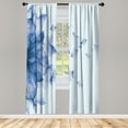 thumbnail image 1 of Ambesonne Flower Curtains, Abstract Futuristic Petals, Pair of 28"x95", Azure Blue, 1 of 2