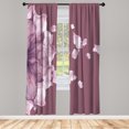 thumbnail image 1 of Ambesonne Flower Curtains, Abstract Futuristic Petals, Pair of 28"x95", Pale Ruby, 1 of 2