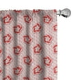 thumbnail image 1 of Ambesonne Flower Curtains, Abstract Spring Flora, Pair of 28"x63", Rose Dark Coral White, 1 of 5