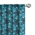 thumbnail image 1 of Ambesonne Flower Curtains, Abstract Summer Design, Pair of 28"x63", Petrol Blue and Aqua, 1 of 5