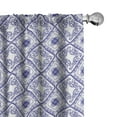 thumbnail image 1 of Ambesonne Flower Curtains, Art and Craft Flower, Pair of 28"x84", White and Blue, 1 of 5