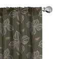 thumbnail image 1 of Ambesonne Flower Curtains, Blooming Petals Doodle, Pair of 28"x95", Umber Orange Slate Blue, 1 of 5