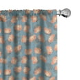 thumbnail image 1 of Ambesonne Flower Curtains, Digital Drawn Rose Sketch, Pair of 28"x95", Teal Salmon and Cream, 1 of 5