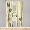 thumbnail image 1 of Ambesonne Flower Curtains, Floral Petals Geometric Art, Pair of 28"x63", Evergreen, 1 of 2