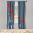 thumbnail image 1 of Ambesonne Flower Curtains, Floral Petals Geometric Art, Pair of 28"x63", Vermilion, 1 of 2